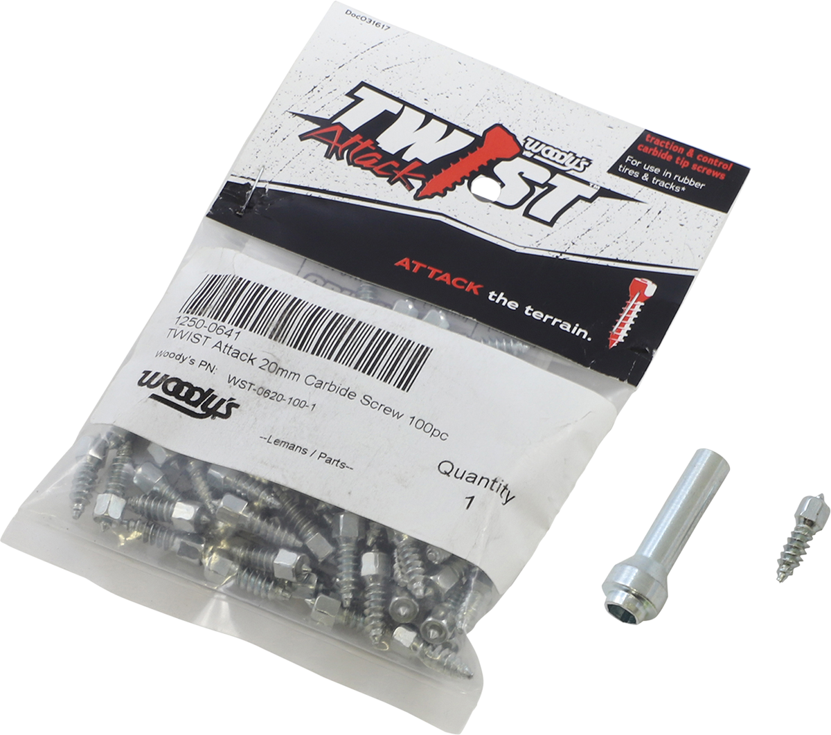 WOODY'S Twist Tire Screws - 20 mm - 100 Pack WST-0620-100