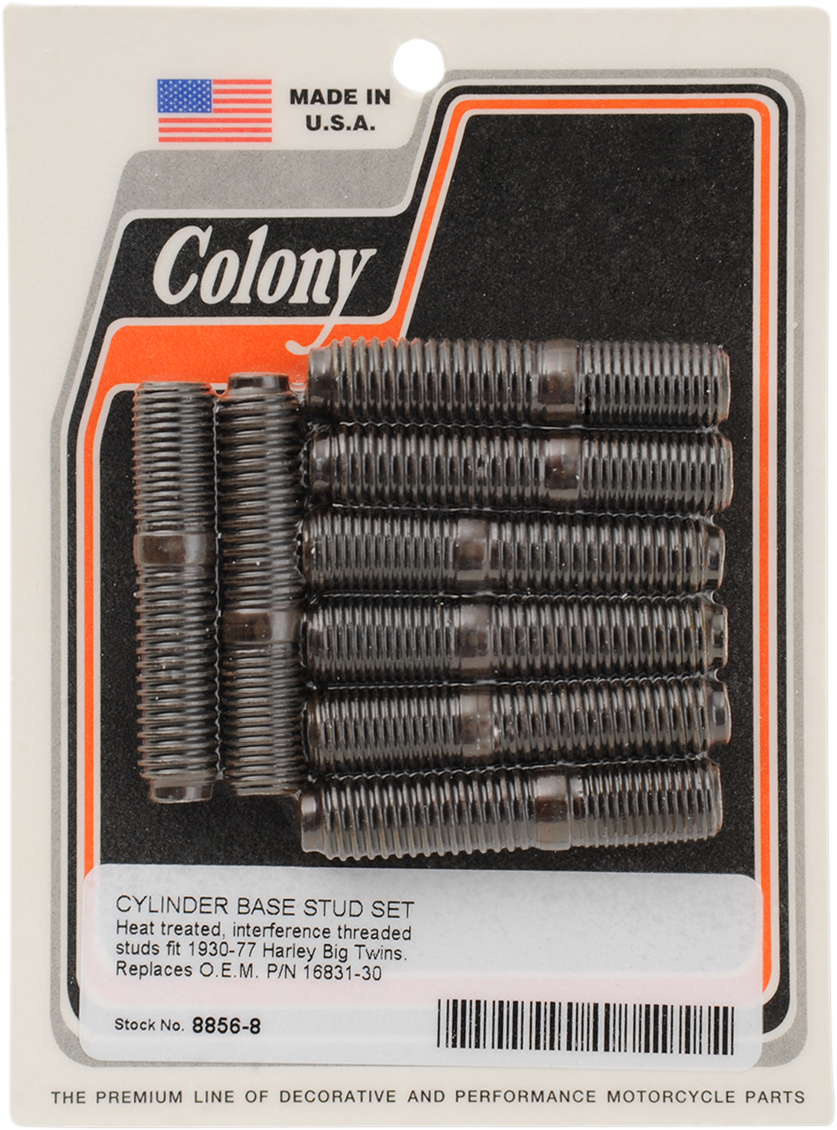 COLONY Cylinder Stud Set - 1930-1977 Big Twin 8856-8
