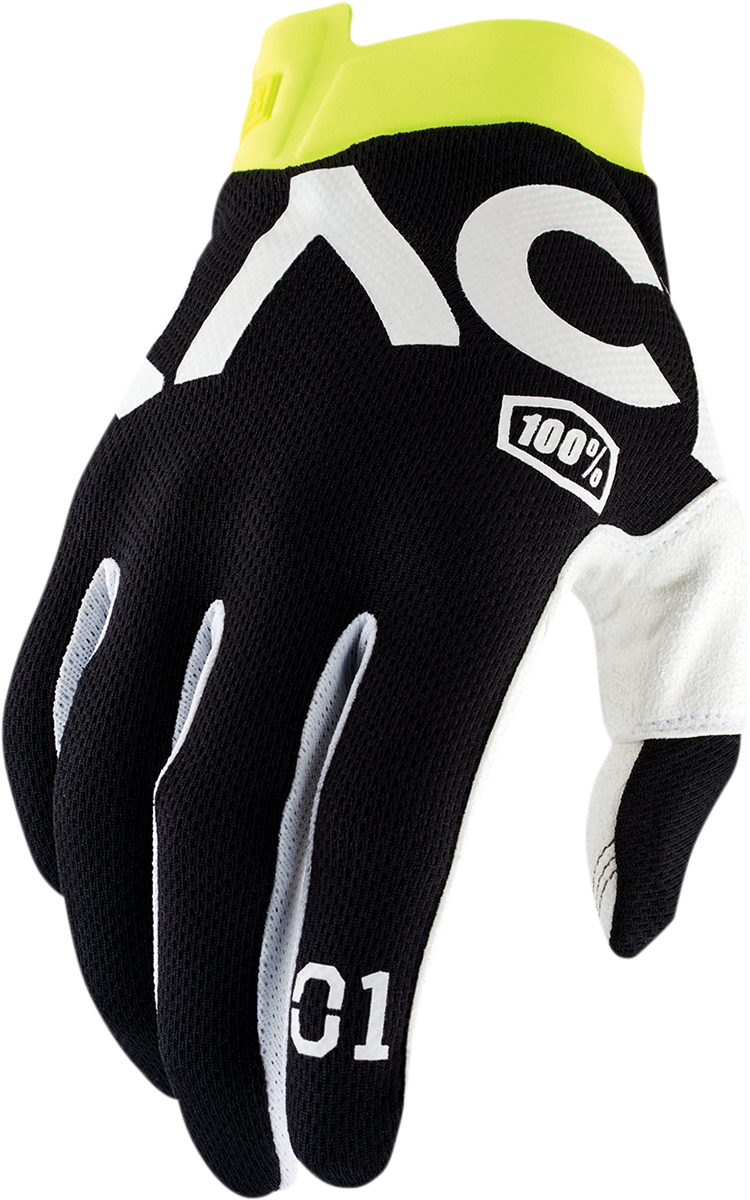 100% Racr iTrack Gloves - Black - Medium 10015-019-11