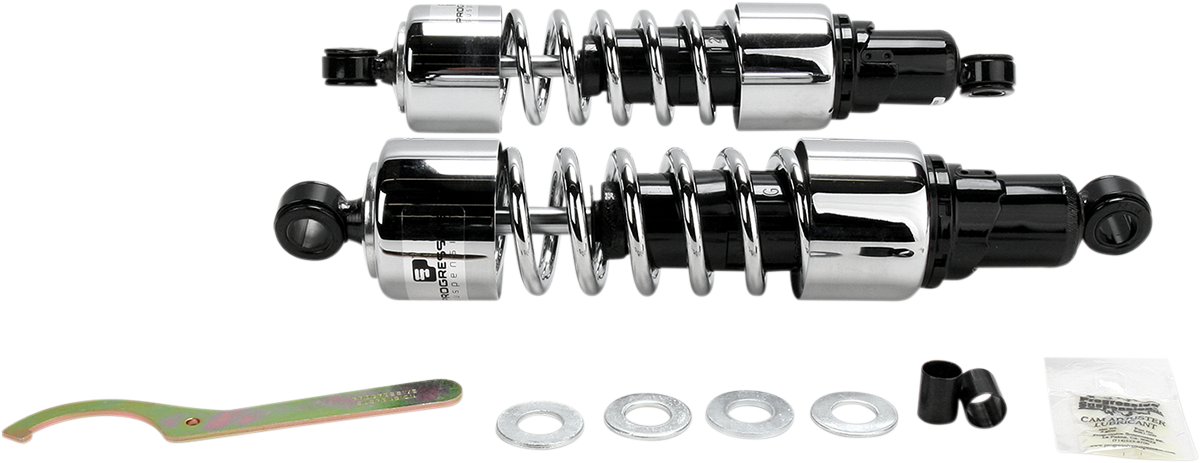 PROGRESSIVE SUSPENSION Shocks - 412 Cruiser Series - Chrome - 13.5" - Heavy Duty 412-4223C