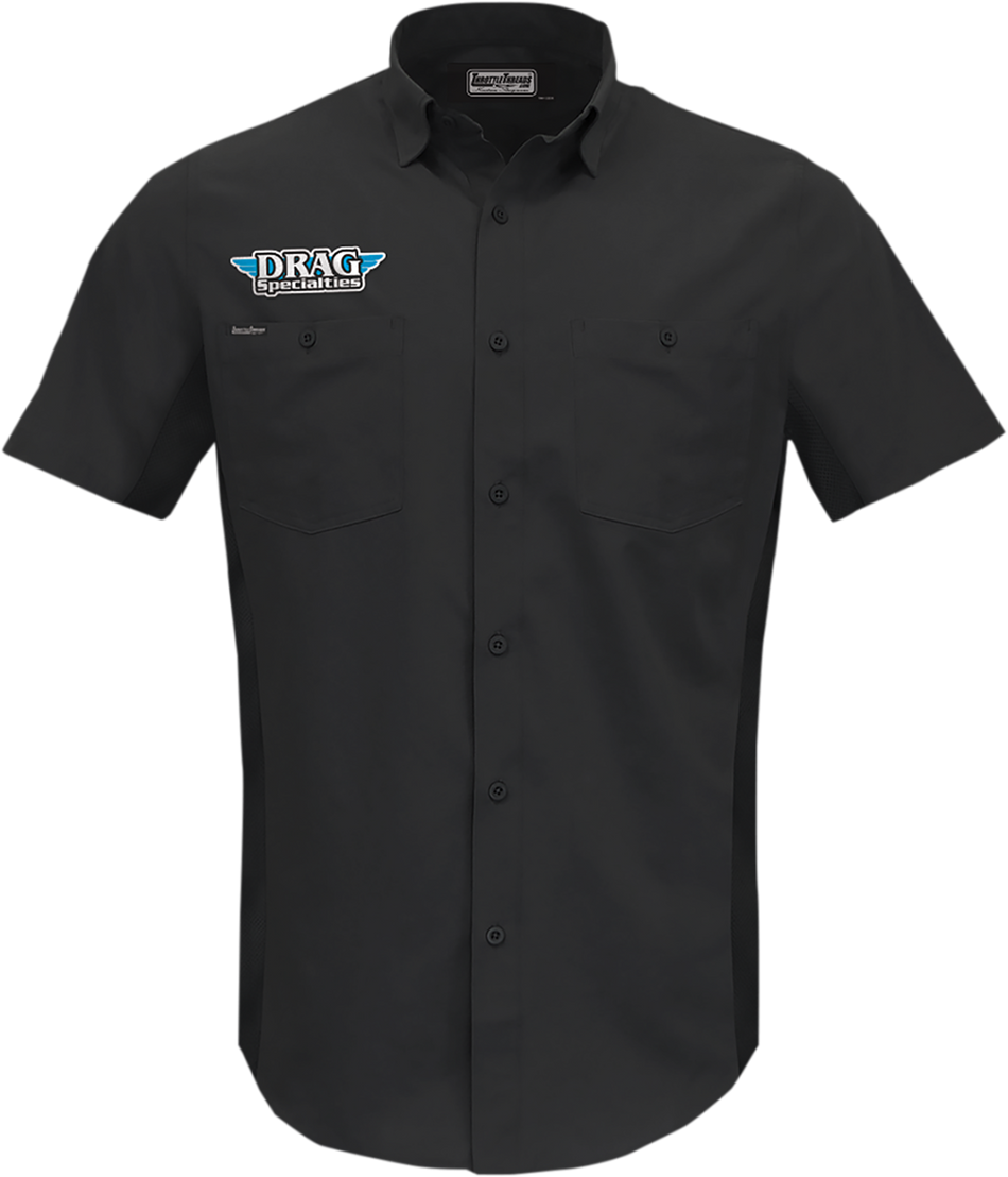 THROTTLE THREADS Drag Specialties Vented Shop Shirt - Black - 4XL DRG31ST26BK4X