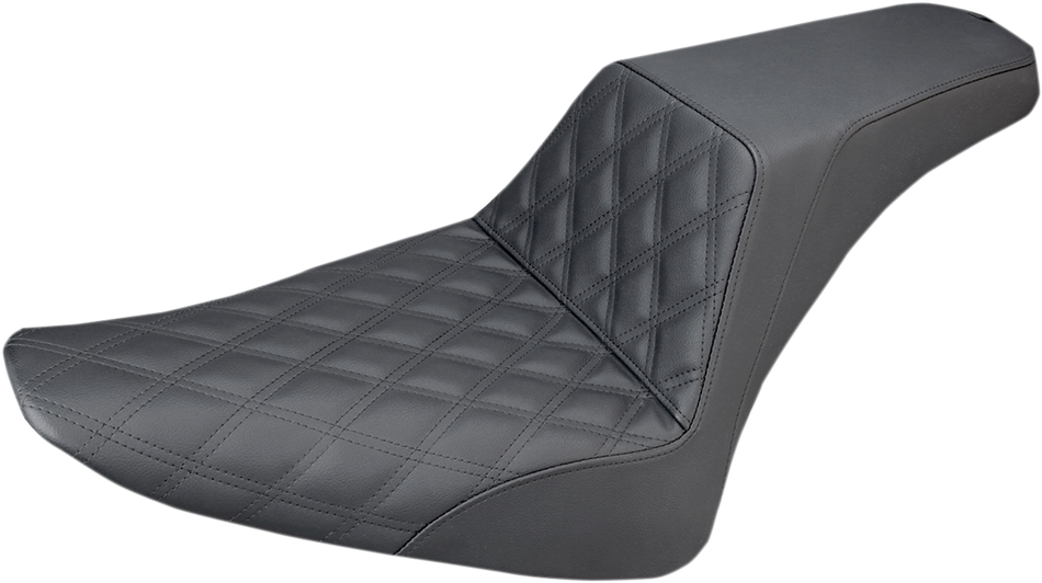 SADDLEMEN Step-Up Seat - Front Lattice Stitch - Black - FLS 812-26-172
