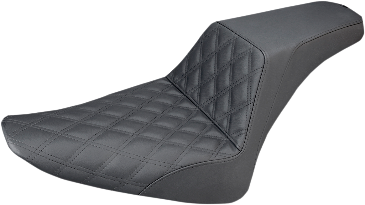 SADDLEMEN Step-Up Seat - Front Lattice Stitch - Black - FLS 812-26-172