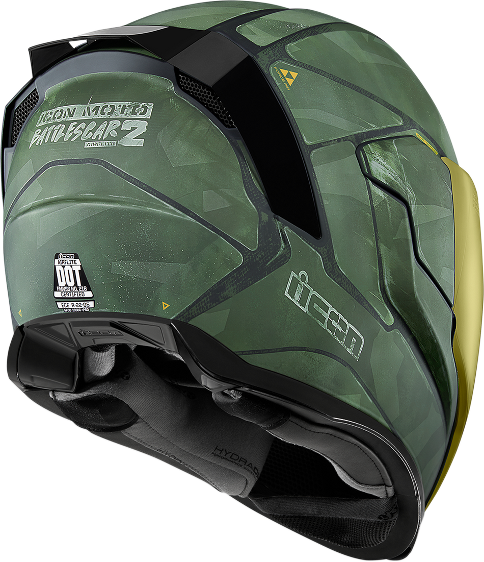 ICON Airflite™ Helmet - Battlescar 2 - Green - Medium 0101-11270