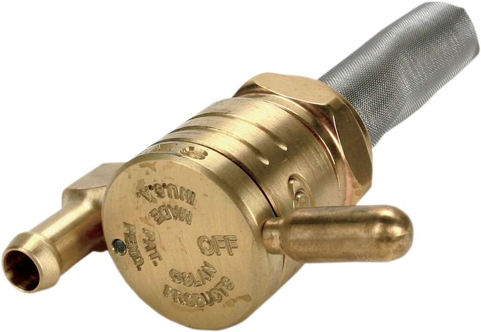 GOLAN PRODUCTS Downward Petcock - Raw Brass - 22mm 76-312D-BS