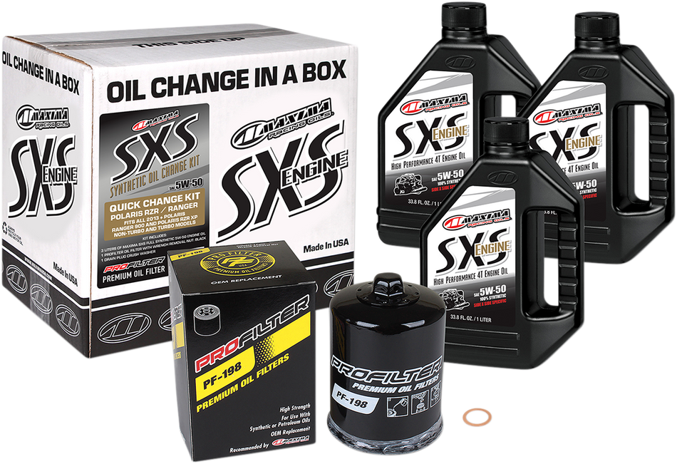 MAXIMA RACING OIL SXS Synthetic Oil Change Kit - Polaris - 5W-50 90-189013