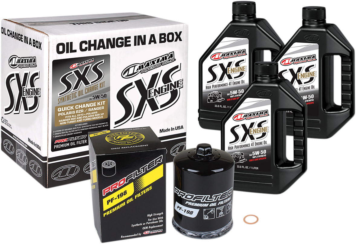 MAXIMA RACING OIL SXS Synthetisches Ölwechsel-Kit – Polaris – 5W-50 90-189013