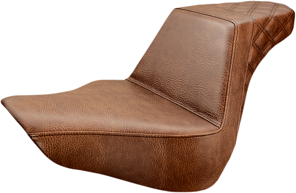SADDLEMEN Step-Up Seat - Rear Lattice Stitch - Brown 818-27-173BR