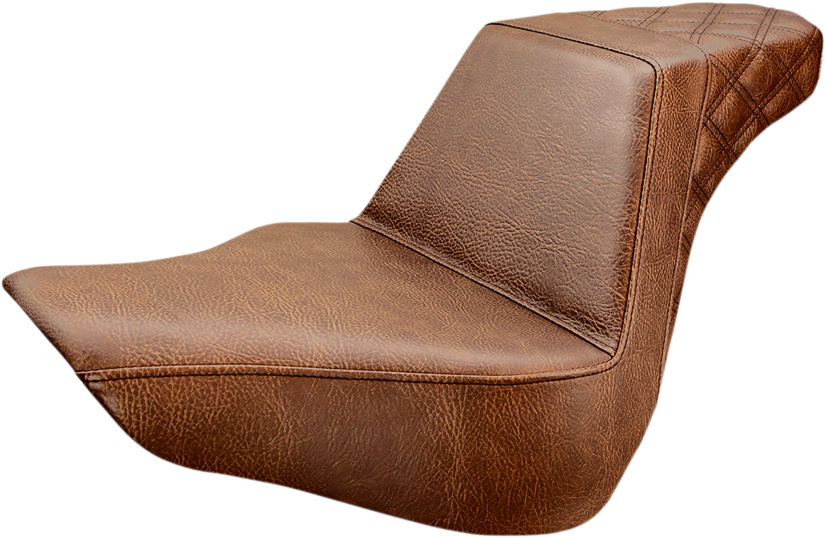 SADDLEMEN Step-Up Seat - Rear Lattice Stitch - Brown 818-27-173BR