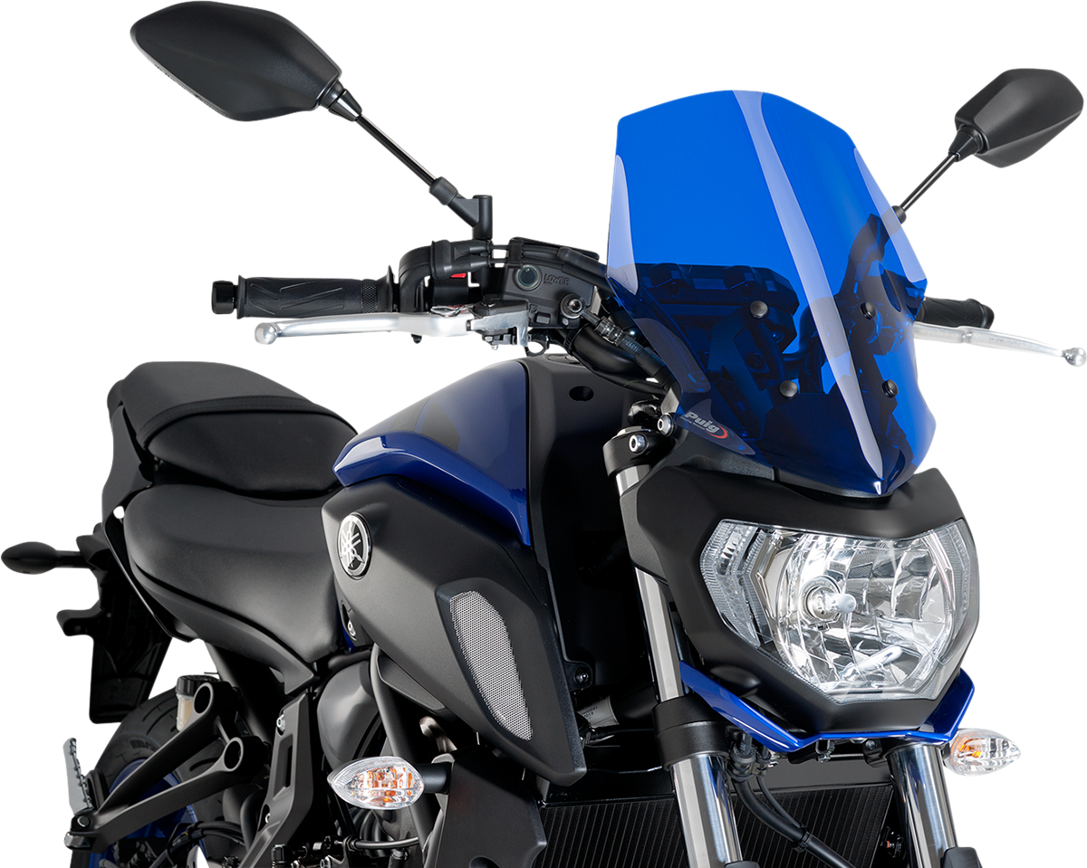 PUIG HI-TECH PARTS Naked Touring Windscreen - Blue - Yamaha 9667A