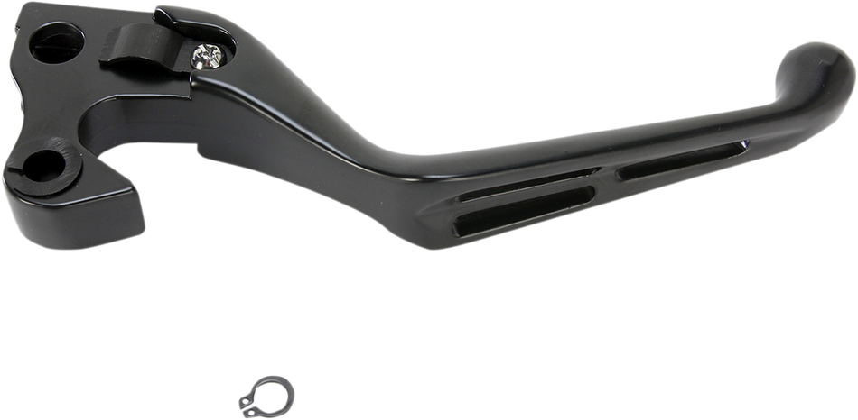 DRAG SPECIALTIES Clutch Lever - Wide Blade - Slotted - Black H07-0602MB-C