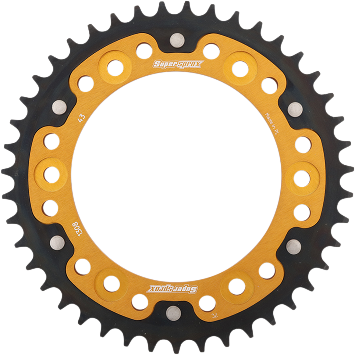 SUPERSPROX Stealth Rear Sprocket - 43 Tooth - Gold - Honda RST-1308-43-GLD