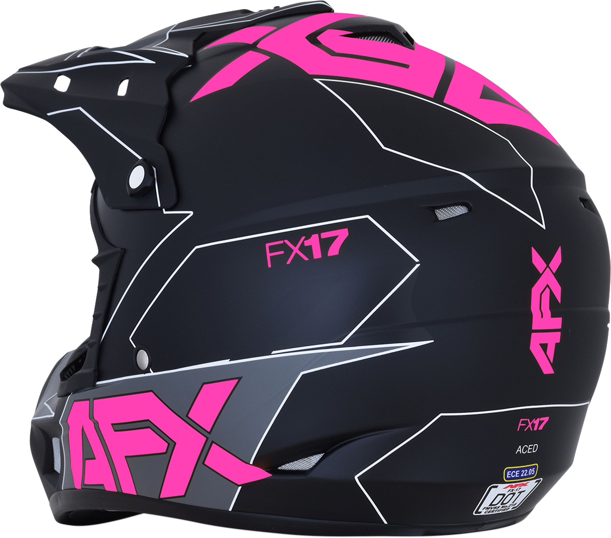 AFX FX-17 Helmet - Aced - Matte Black/Pink - XS 0110-6509