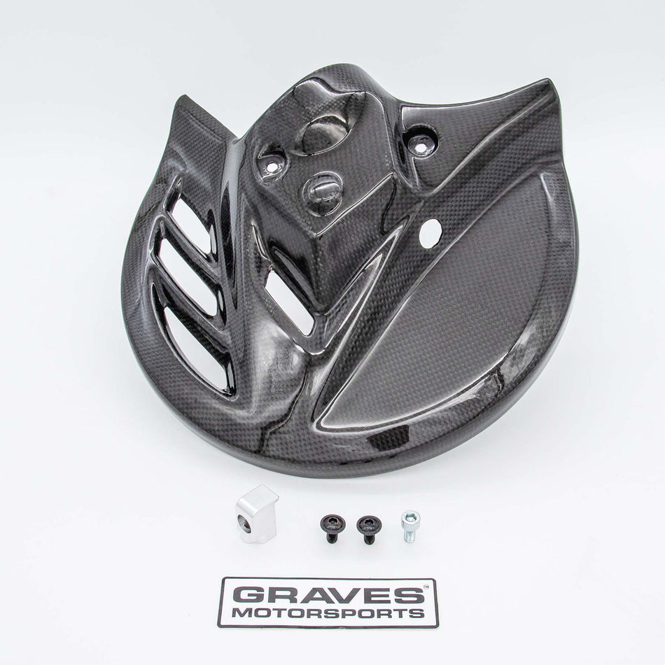 Graves motorsports crf450l / rl / x 19- 23  carbon + kevlar front brake disc guard  DGH-19C4X-C
