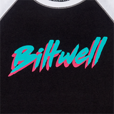 BILTWELL Women's 1985 Raglan T-Shirt - Black/White - XL 8144-060-005