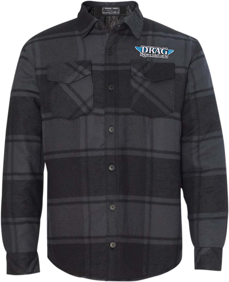 THROTTLE THREADS Drag Specialties Quilted Jacket - Plaid - Small DRG24J86BKSR
