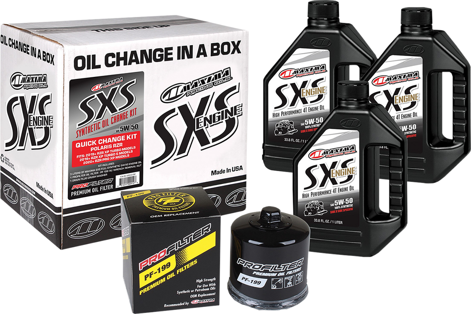 MAXIMA RACING OIL SXS Synthetic Oil Change Kit - Polaris Turbo - 5W-50 90-189013-TXP