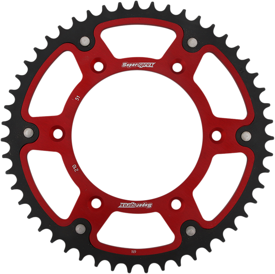 SUPERSPROX Stealth Rear Sprocket - 51 Tooth - Red - Honda RST-210-51-RED