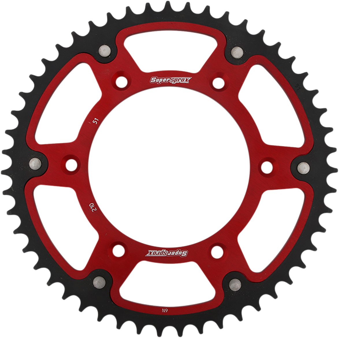 SUPERSPROX Stealth Rear Sprocket - 51 Tooth - Red - Honda RST-210-51-RED