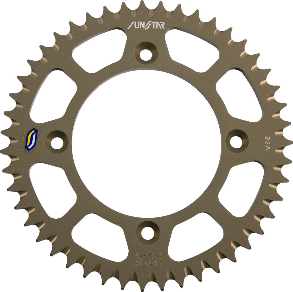 SUNSTAR SPROCKETS Rear Sprocket - 47 Tooth - Suzuki/Yamaha - Gold 5-242947