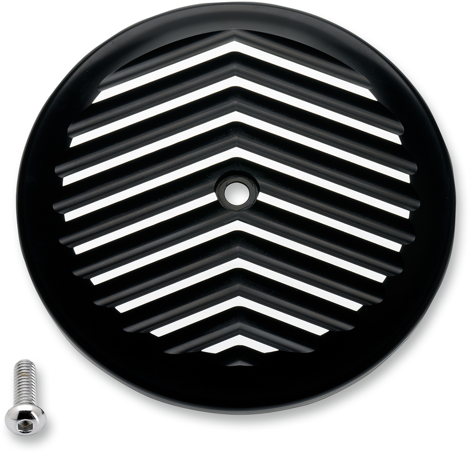 JOKER MACHINE V-Fin Air Cleaner Cover - Black/Silver 02-224-2
