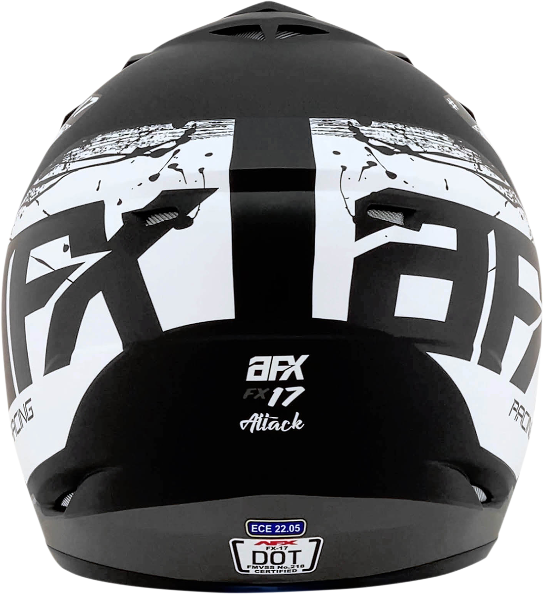 AFX FX-17 Helmet - Attack - Matte Black/Silver - XS 0110-7142