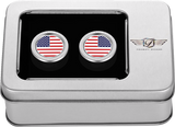 FIGURATI DESIGNS Docking Hardware Covers - American Flag - Short - Stainless Steel FD20-DC-2530-SS