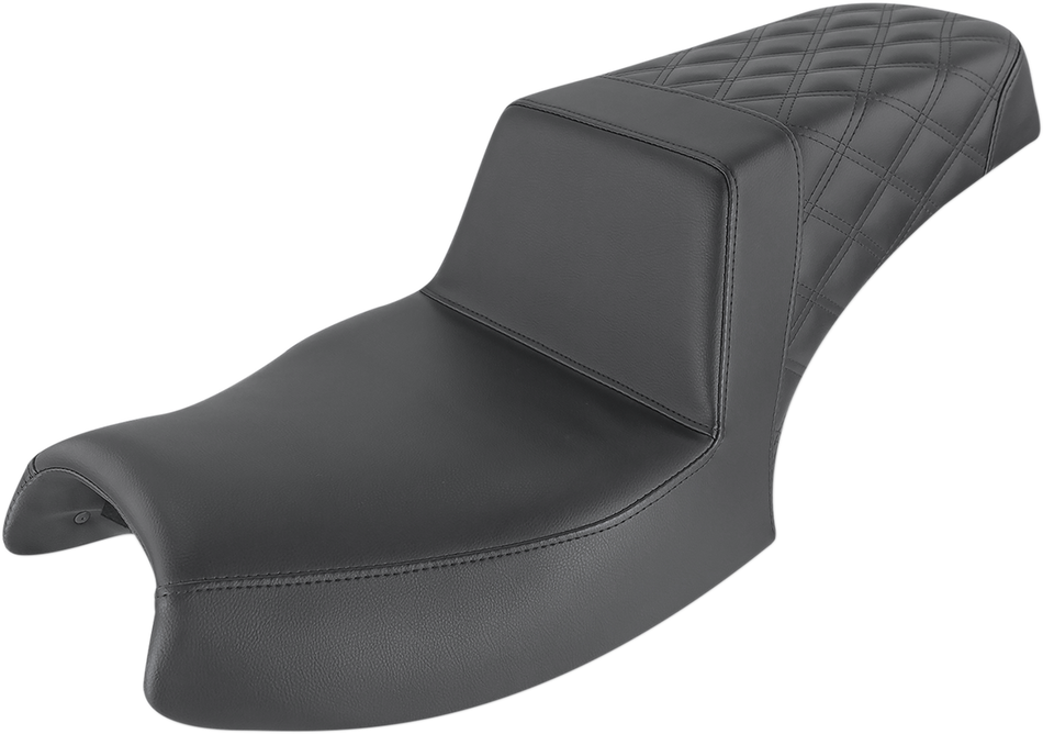 SADDLEMEN Step Up Seat - Front Smooth/Rear Lattice - Black - Challenger I20-06-173