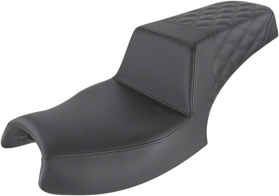 SADDLEMEN Step Up Seat - Front Smooth/Rear Lattice - Black - Challenger I20-06-173