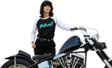 BILTWELL Camiseta raglán 1985 para mujer - Negro/Blanco - XL 8144-060-005 