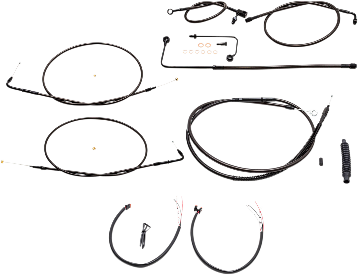 LA CHOPPERS Cable Kit - 12" - 14" Ape Hanger Handlebars - Midnight LA-8151KT2A-13M