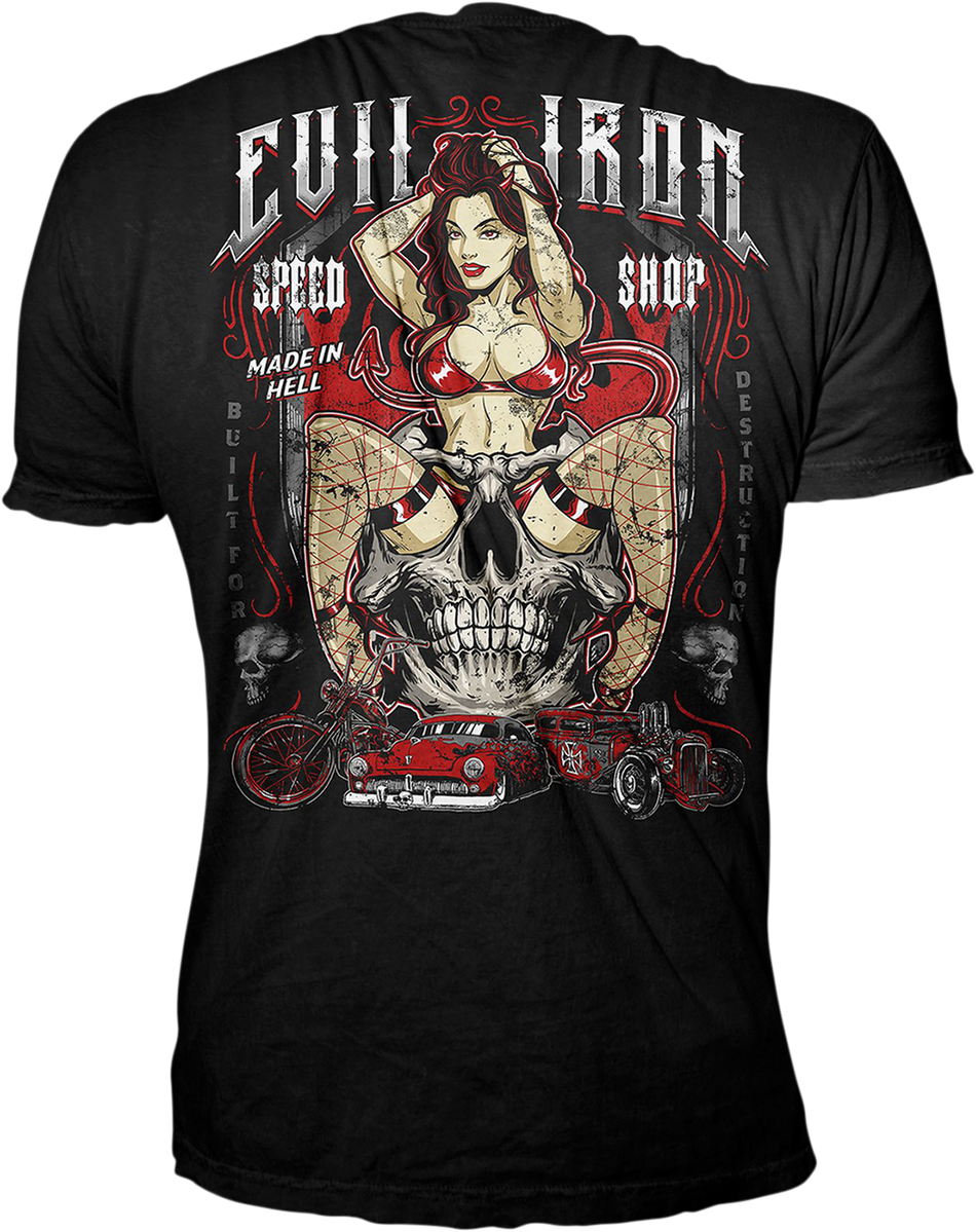 LETHAL THREAT Evil Iron T-Shirt - Black - 4XL LT20893-4XL