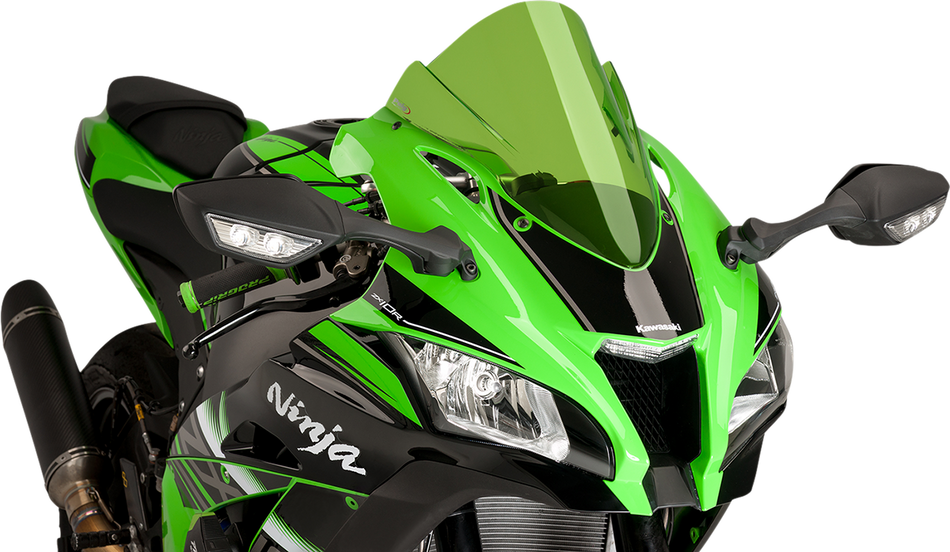 PUIG HI-TECH PARTS Race Windscreen - Green - Kawasaki 8912V
