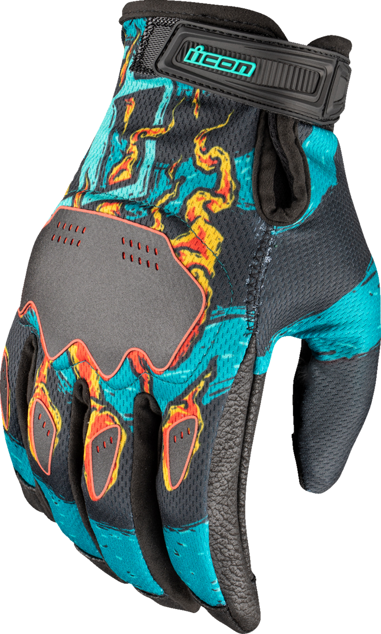 ICON Hooligan™ Munchies Gloves - Teal - Small 3301-4796