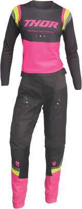 THOR Women's Pulse Rev Pants - Charcoal/Pink - 7/8 2902-0297