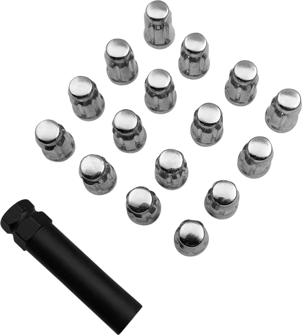 MOOSE UTILITY Lug Nut - Splined - 12 mm x 1.50 - Chrome - 16 Pack SPMO3807L4