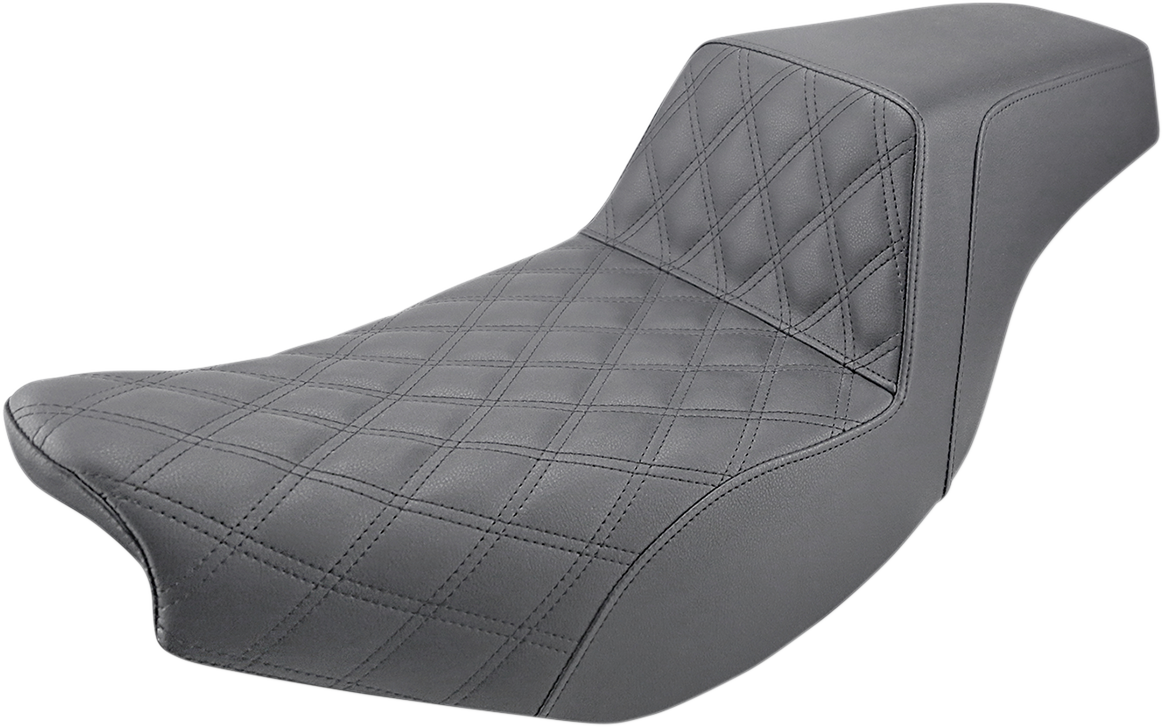 SADDLEMEN Step Up Seat - Front Lattice/Rear Smooth - Black - Indian I14-07-172