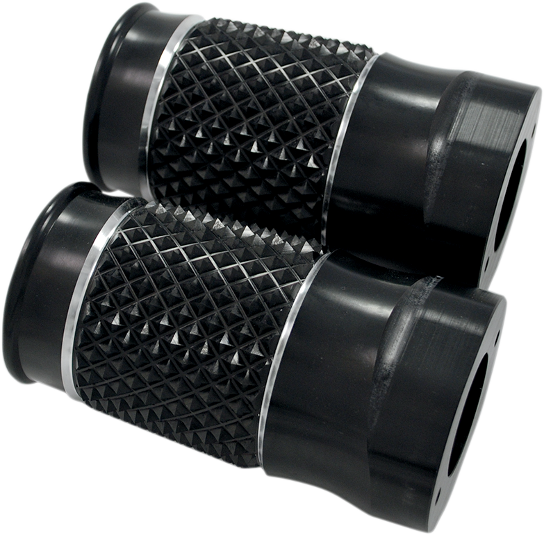 EDDIE TROTTA DESIGNS Fork Slider Covers - Cross-Cut Black Anodized Softail   TC-998B