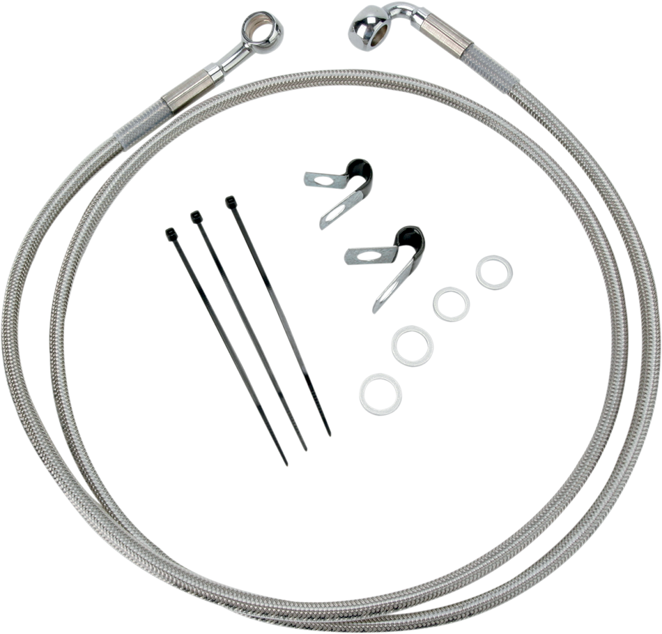 DRAG SPECIALTIES Brake Line - Front - +10" - Stainless Steel 640113-10