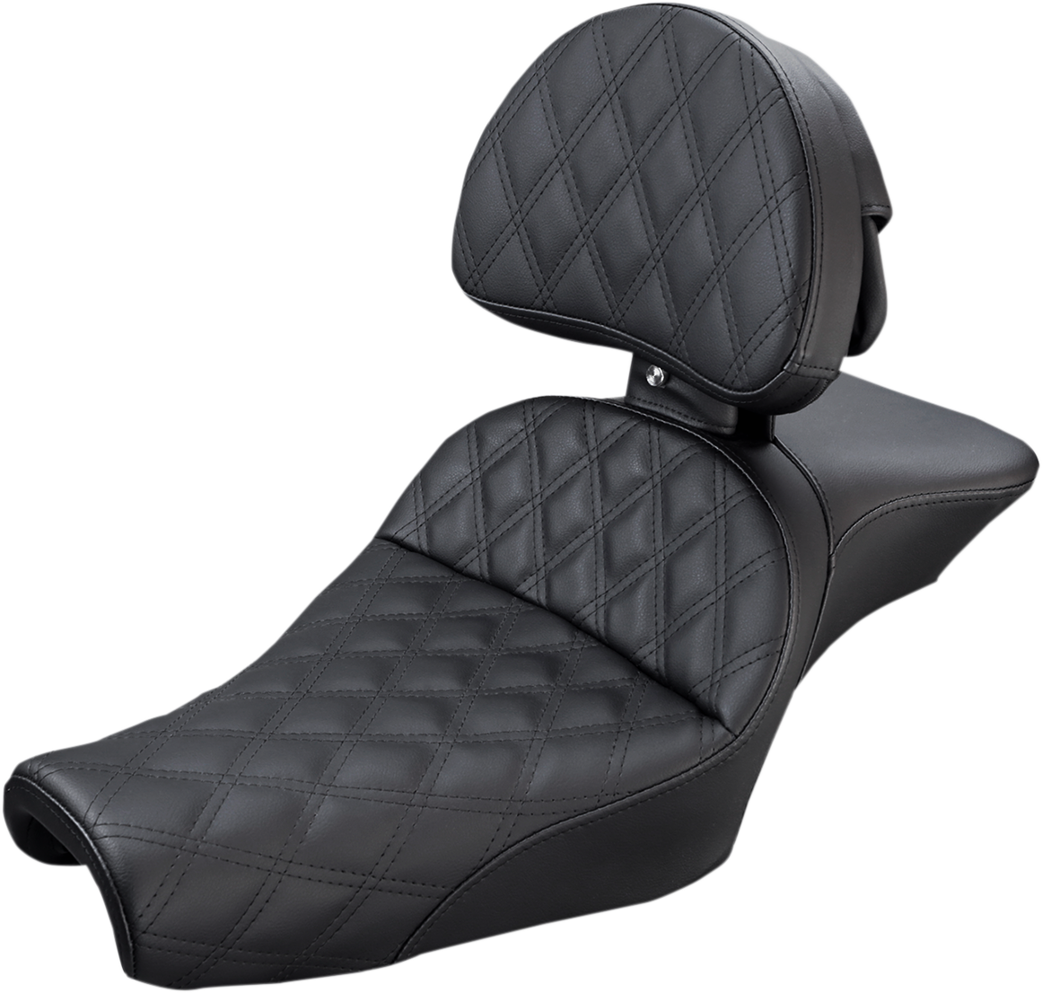 SADDLEMEN Explorer Seat - With Backrest - Lattice Stitched - Black - XL '04-'22 807-11-030LS