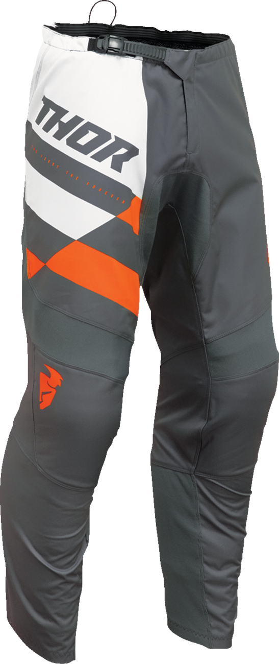 THOR Youth Sector Checker Pants - Charcoal/Orange - 18 2903-2427