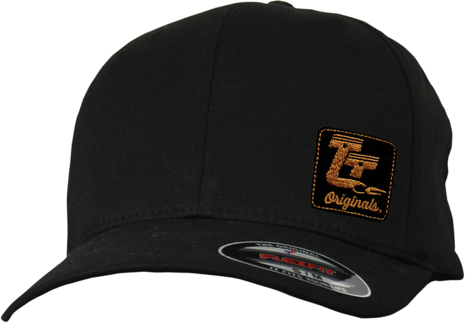 THROTTLE THREADS Originals Curved Bill Hat - Black - Small/Medium TT601H51BKSM