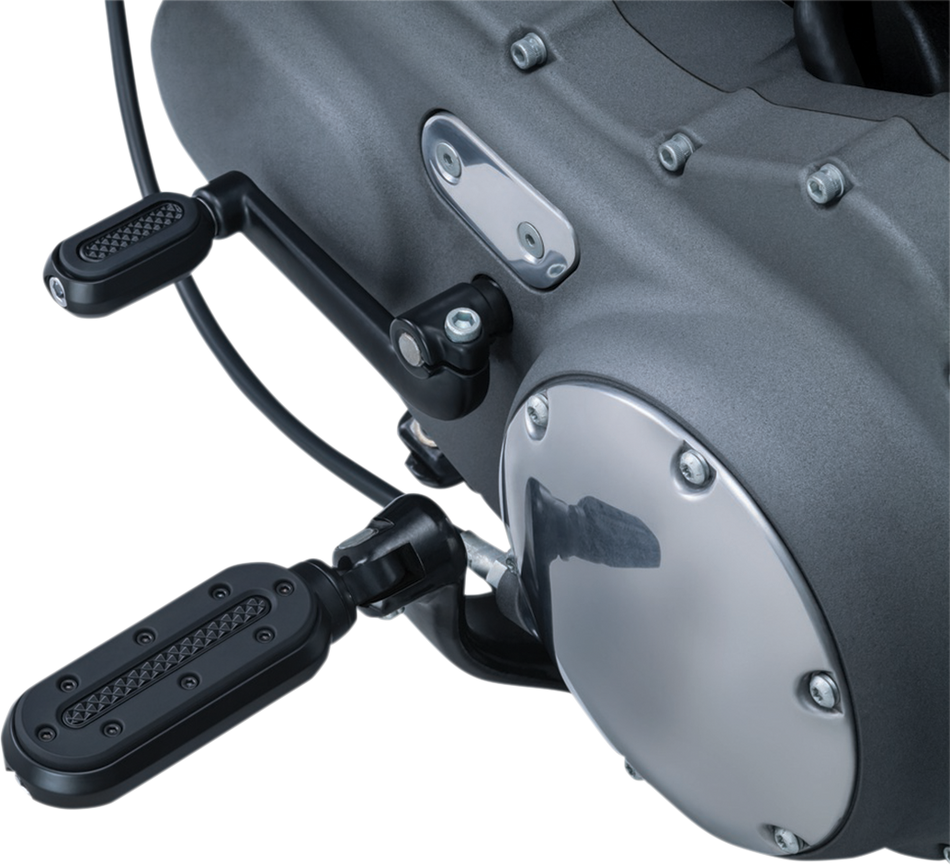 KURYAKYN Heavy Industry Shift Footpegs - With Adapter - Black 7032