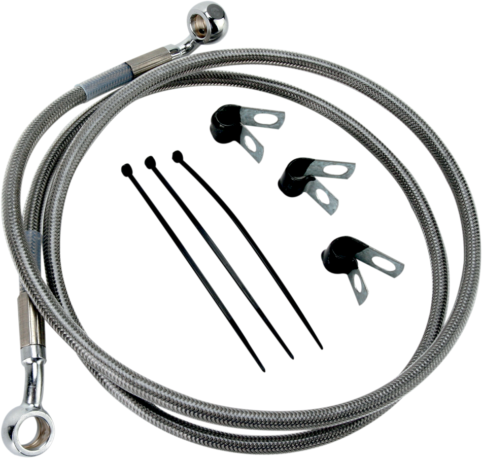 DRAG SPECIALTIES Brake Line - Front - +2" - Stainless Steel 660214-2