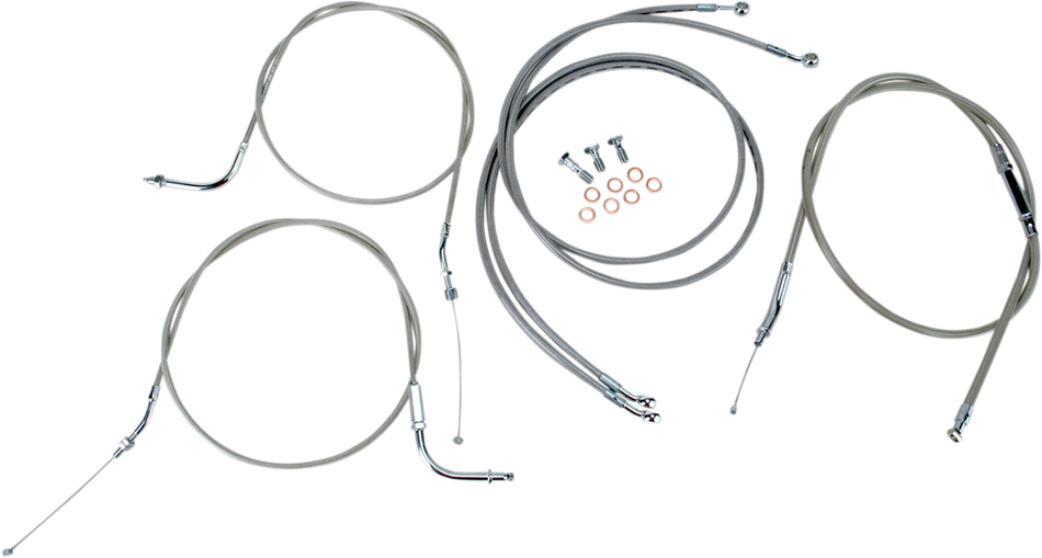 BARON Cable Line Kit - 12" - 14" - '04 - '07 Roadstar - Stainless Steel BA-8022KT-12