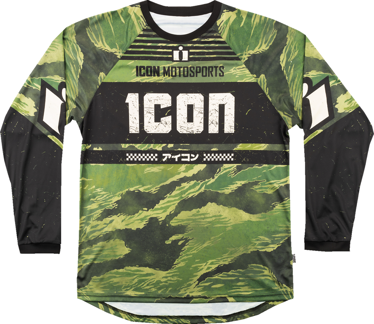 ICON Tiger's Blood Trikot – Grünes Camouflage – Größe S 2824-0084