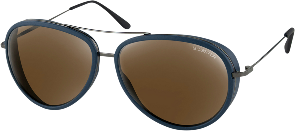 BOBSTER Ice Sunglasses - Matte Navy Gunmetal - Brown HD Silver Mirror BICE101HD