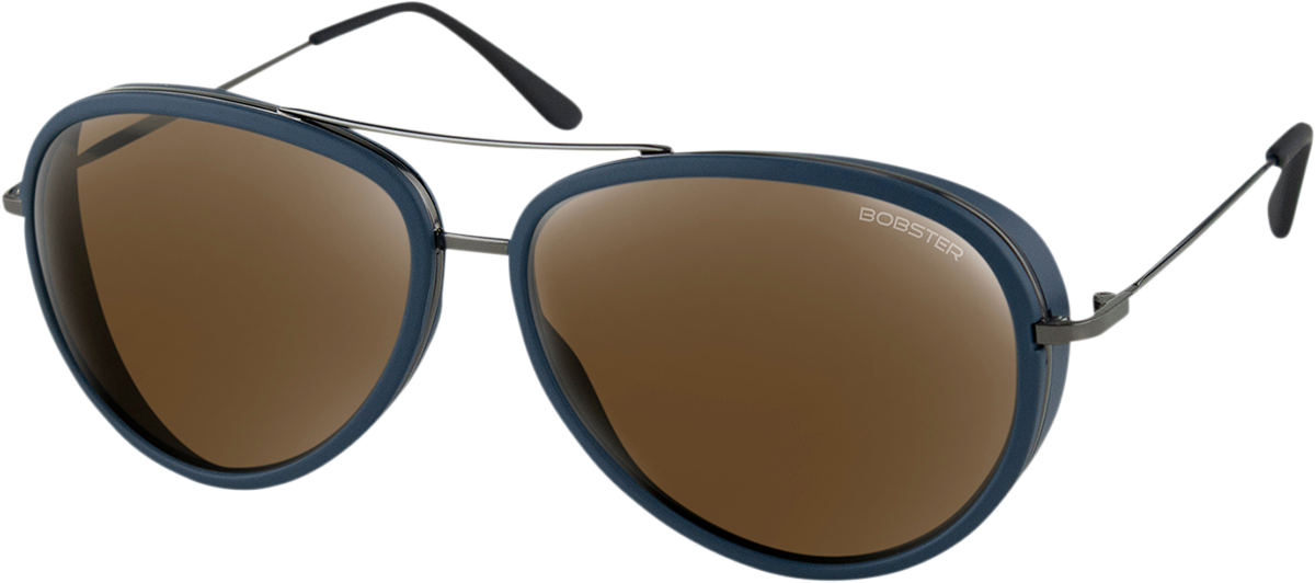 BOBSTER Ice Sunglasses - Matte Navy Gunmetal - Brown HD Silver Mirror BICE101HD