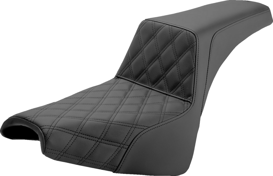 SADDLEMEN Step-Up Seat - Front Lattice Stitch - Black 818-30-172