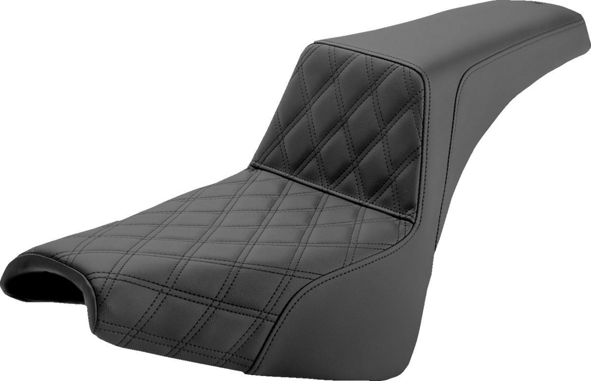 SADDLEMEN Step-Up Seat - Front Lattice Stitch - Black 818-30-172